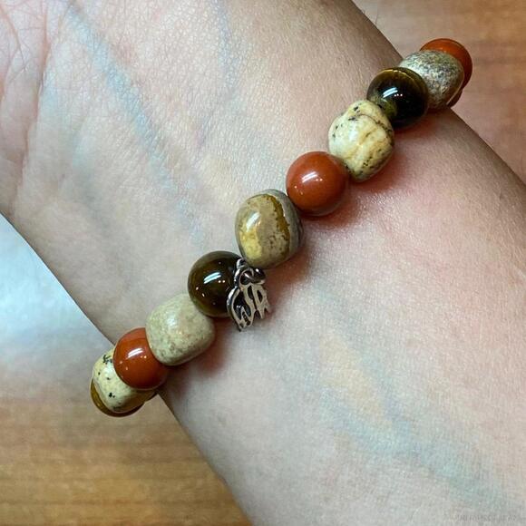 Carolyn Pollack Sterling Multi Gemstone Earth Tones Stretch Bracelet For Women - Picture 8 of 10